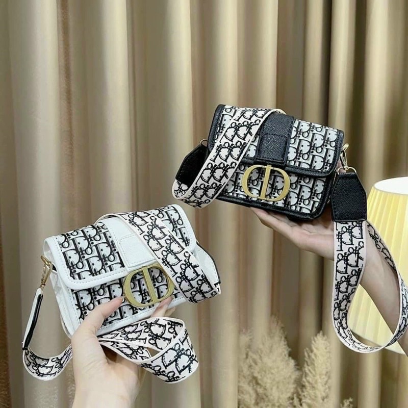 Túi đeo chéo thổ cẩm C.D dáng vuông bản dây to siêu hót (ảnh thật)