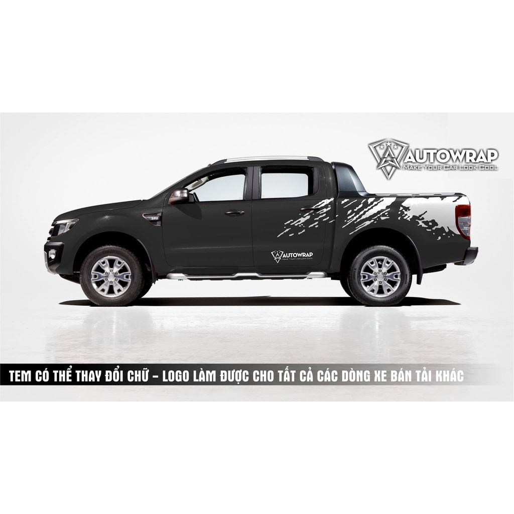 Tem họa tiết xe Ranger Dusty - Tem họa tiết ô tô Ford, tem dán sườn xe thể thao
