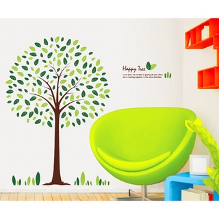 Decal dán tường thiên nhiên ,happy tree,có keo sẵn ,tháo dán dễ dàng