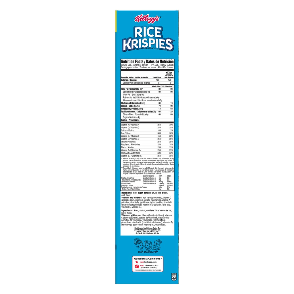 Cereal ăn sáng gạo giòn Kellogg's - 510gr
