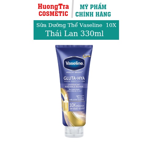 Sữa Dưỡng Thể Vaseline 10X Healthy Bright Gluta HYA Burst Over Night Thái Lan 330ml