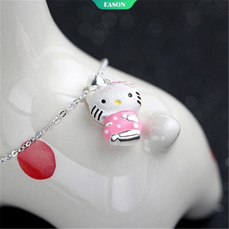 Vòng cổ Bạc Mặt Hello Kitty Thời Trang 2022