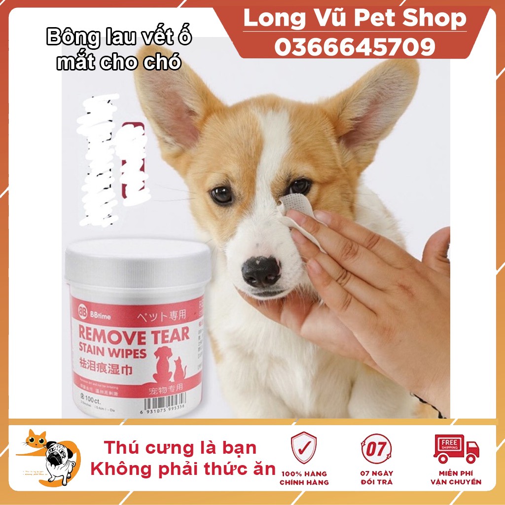 Bông lau vết ố mắt / Bông vệ sinh tai cho chó mèo