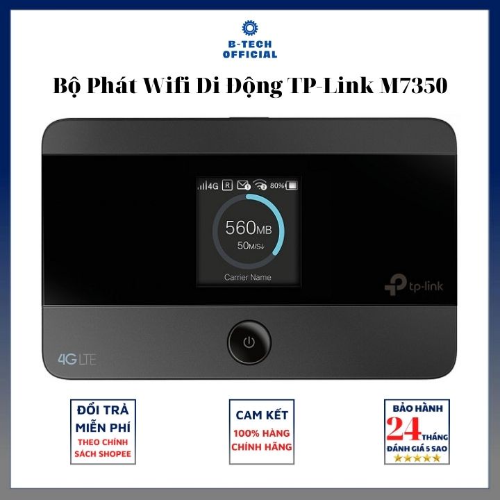 Bộ Phát Wifi Di Động TP-Link M7350 3G/4G LTE 150Mbps - Bảo hành chính hãng 24 tháng