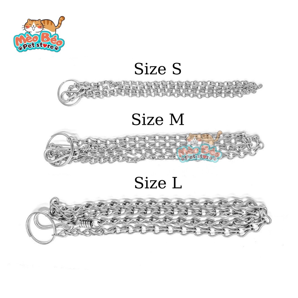 Dây xích inox kèm vòng cổ cho chó mèo