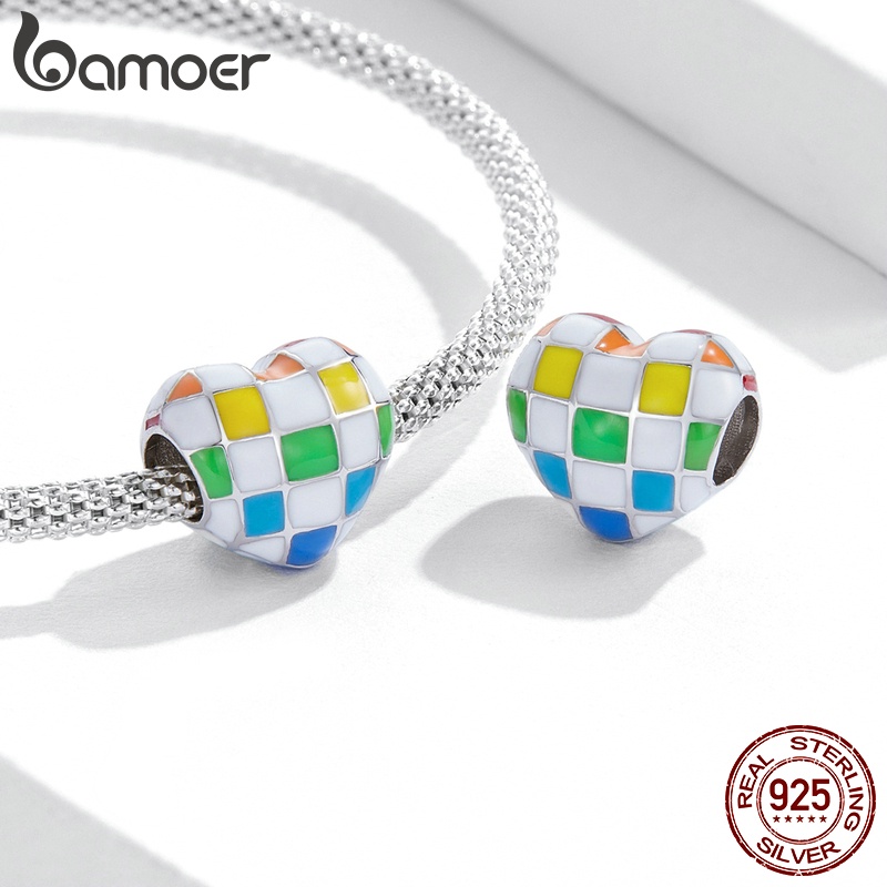 Bamoer Khuyên Tai Bạc 925 Hình Cầu Vồng Thời Trang Cho Nữ ZHS249-6