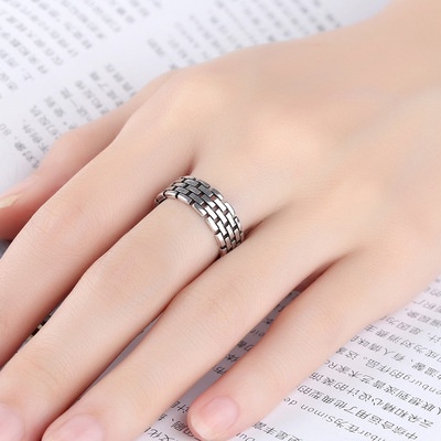 Nhẫn Đeo Ngón Trỏ Màu Đen Phong Cách Hip hop Đường Phố Cổ Điển