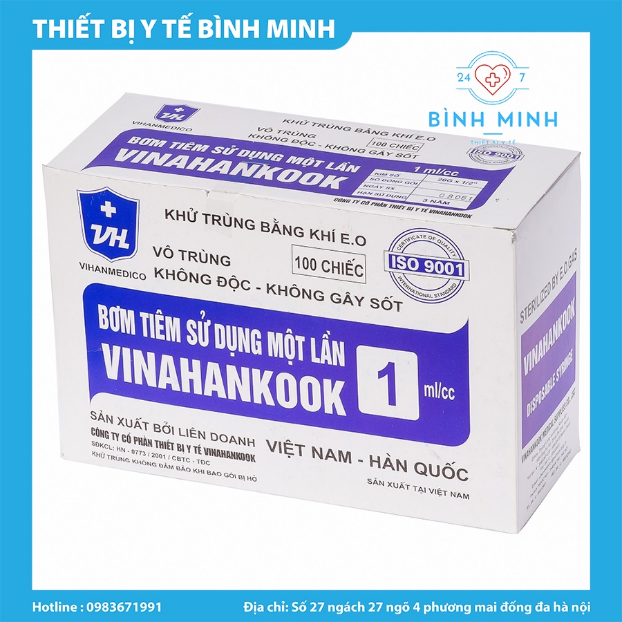BƠM KIM TIÊM SỬ DỤNG MỘT LẦN VINAHANKOOK CÁC LOẠI