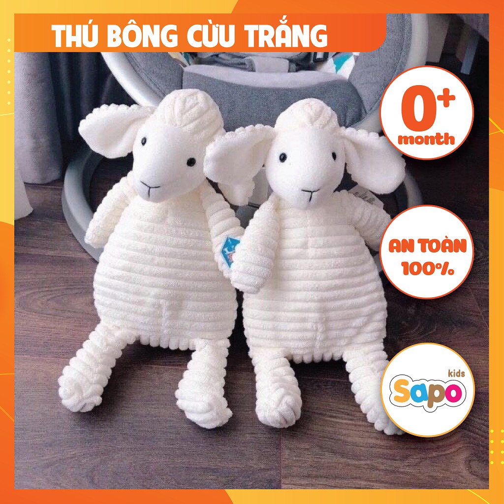 [Mã LIFE0503TOYS giảm 10% đơn 0Đ] Cừu Bông Ngộ Nghĩnh Cho Bé Màu Trắng, Thú Bông Cho Bé