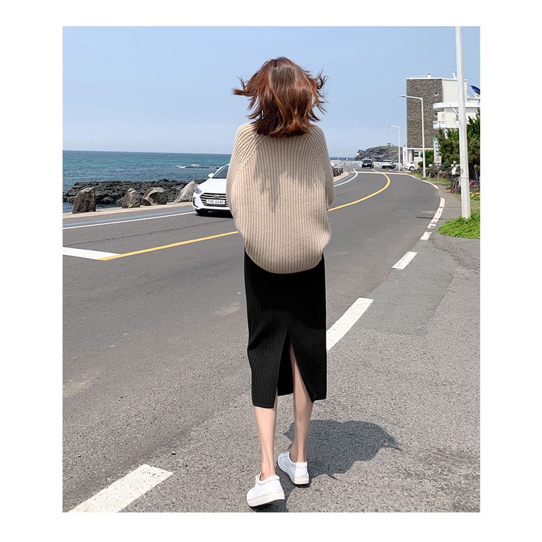 Chân váy len bút chì dáng dài phong cách hàn quốc có xẻ tà sau | BigBuy360 - bigbuy360.vn