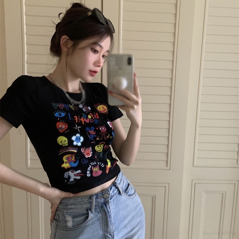 Áo Thun Ngắn Tay Phong Cách Hàn Quốc Thời Trang Cho Nữ