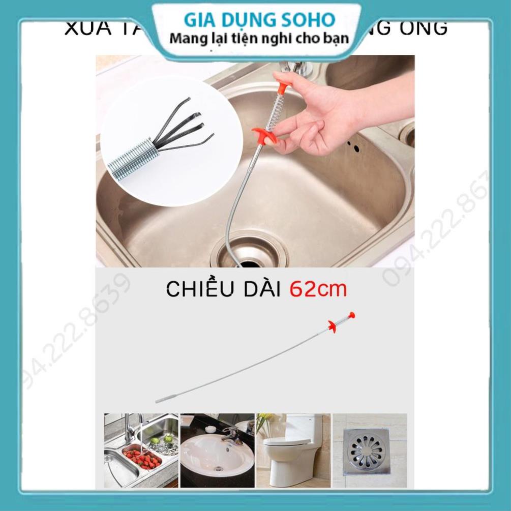 Dây thông tắc cống lò xo đa năng 🍓𝐅𝐑𝐄𝐄𝐒𝐇𝐈𝐏🍓 có đầu kẹp gắp rác tiện dụng