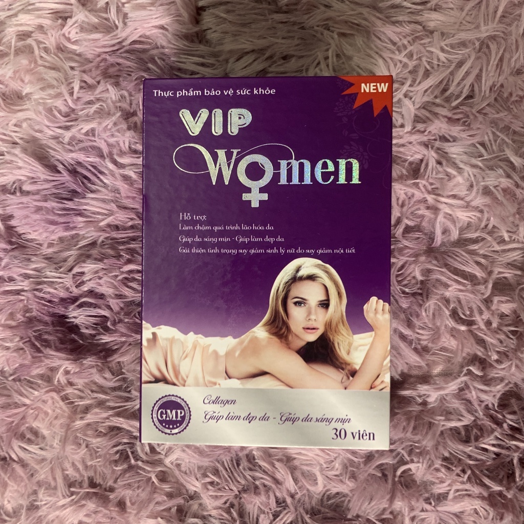 Viên uống sinh lý nữ Vip Women hộp 30 viên giúp làm đẹp da, cải thiện nội tiết tố nữ