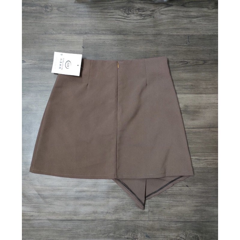 Chân váy ngắn thiết kế lệch vạt cạp cao ảnh thật mẫu mặc cuối