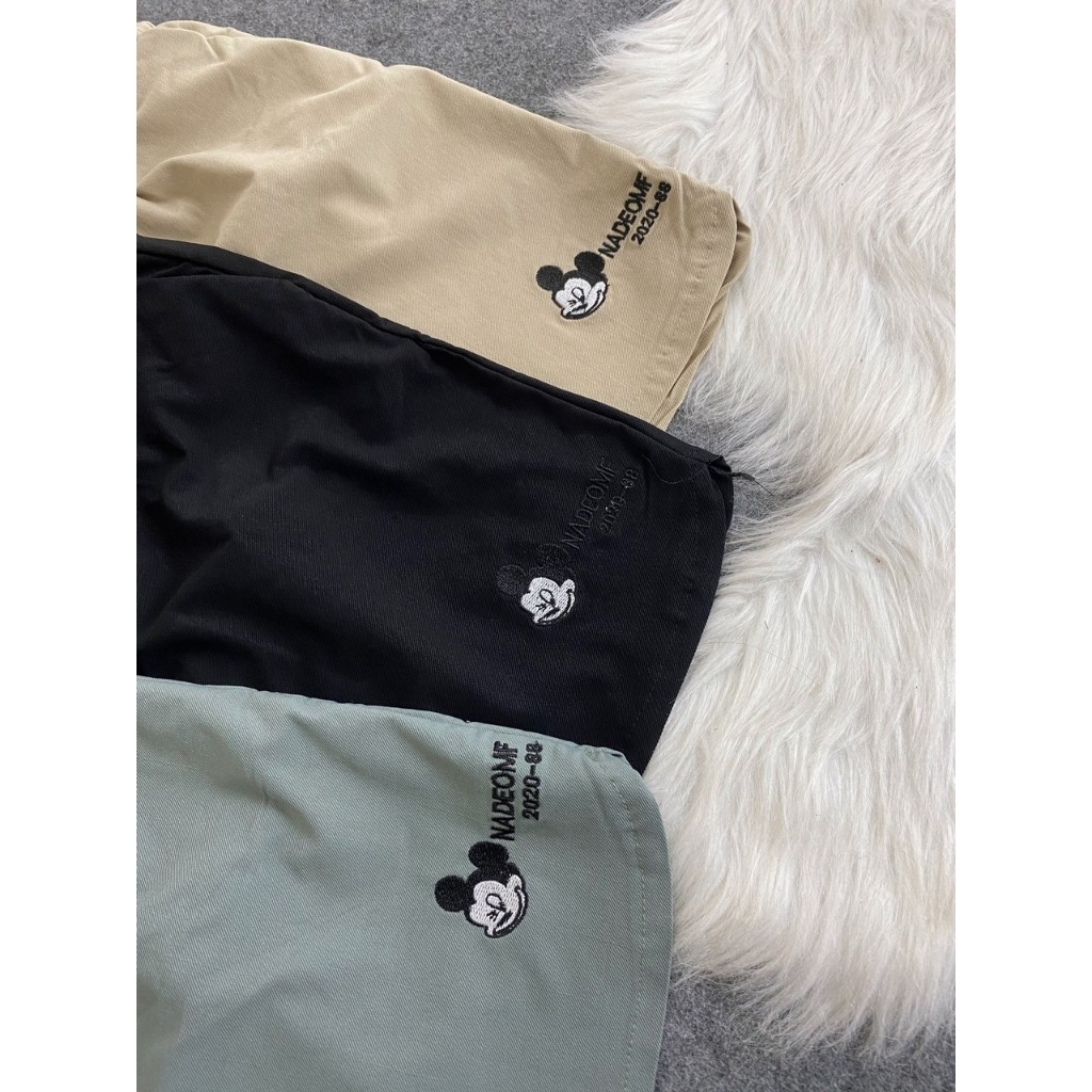 [Mã WAMTMLOAN0H giảm 20K đơn 0K] Quần Short Đùi Nữ Thêu Chữ Mickey Cạp Chun Co Giãn Tốt | BigBuy360 - bigbuy360.vn