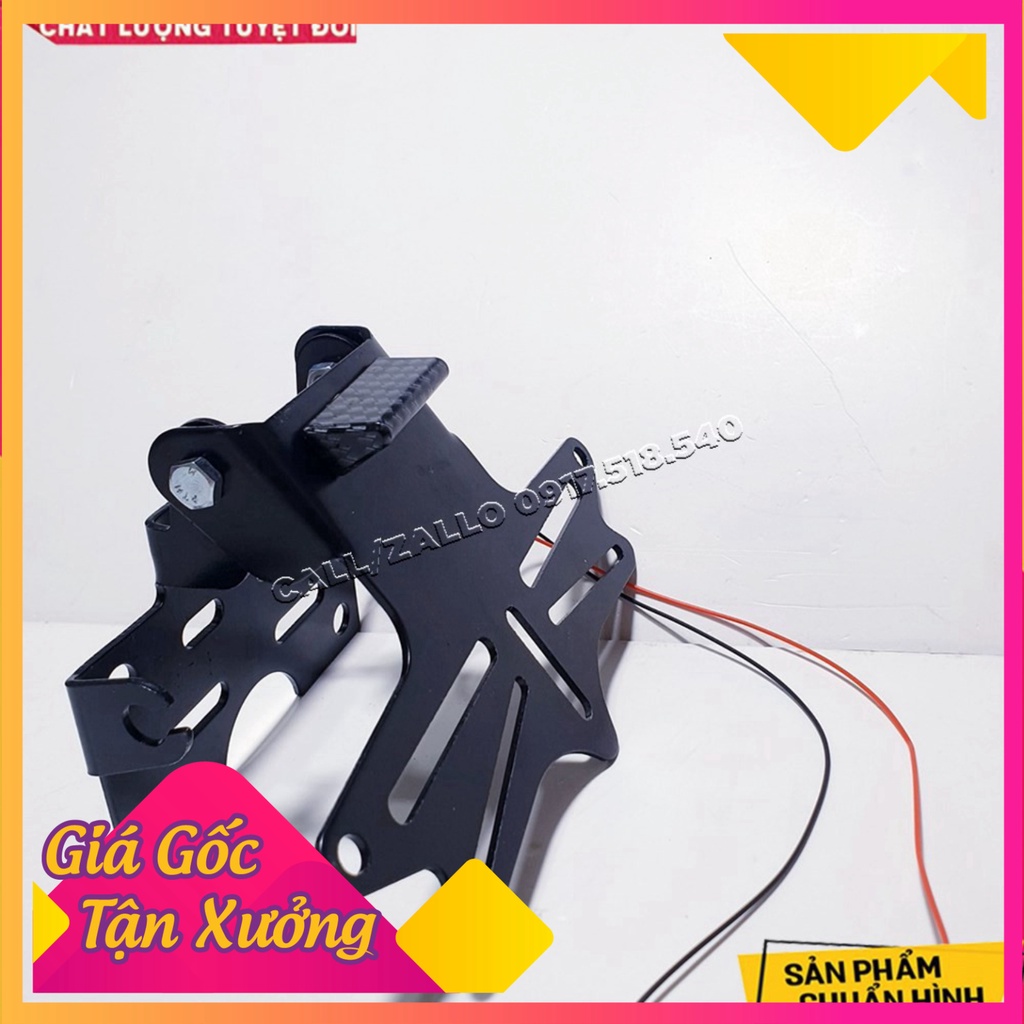 Pát Biển Số Exciter 155 VVA Gập 2 Chiều Có Đèn Soi Biển Số (Ảnh Sp thật)