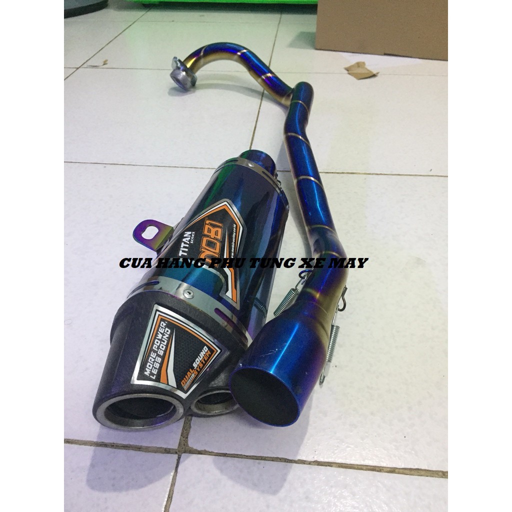 Lon pô Nobi Titan 2 nòng - Tặng cổ Titan cho xe Yamaha Exciter 150/ Honda Winner 150