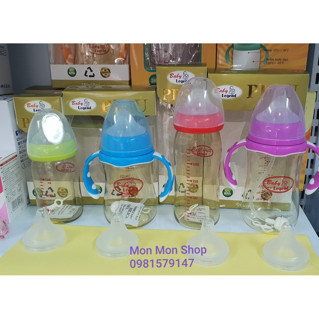 Bình sữa cổ hẹp baby lengend 60ml 120ml 240ml bpa free nhựa ppsu cao cấp - ảnh sản phẩm 1