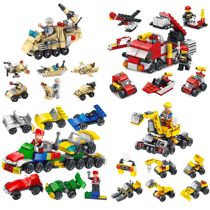 Bộ Đồ Chơi Lắp Ráp Mô Hình Xe Ô Tô 6 Trong 1 Cho Bé