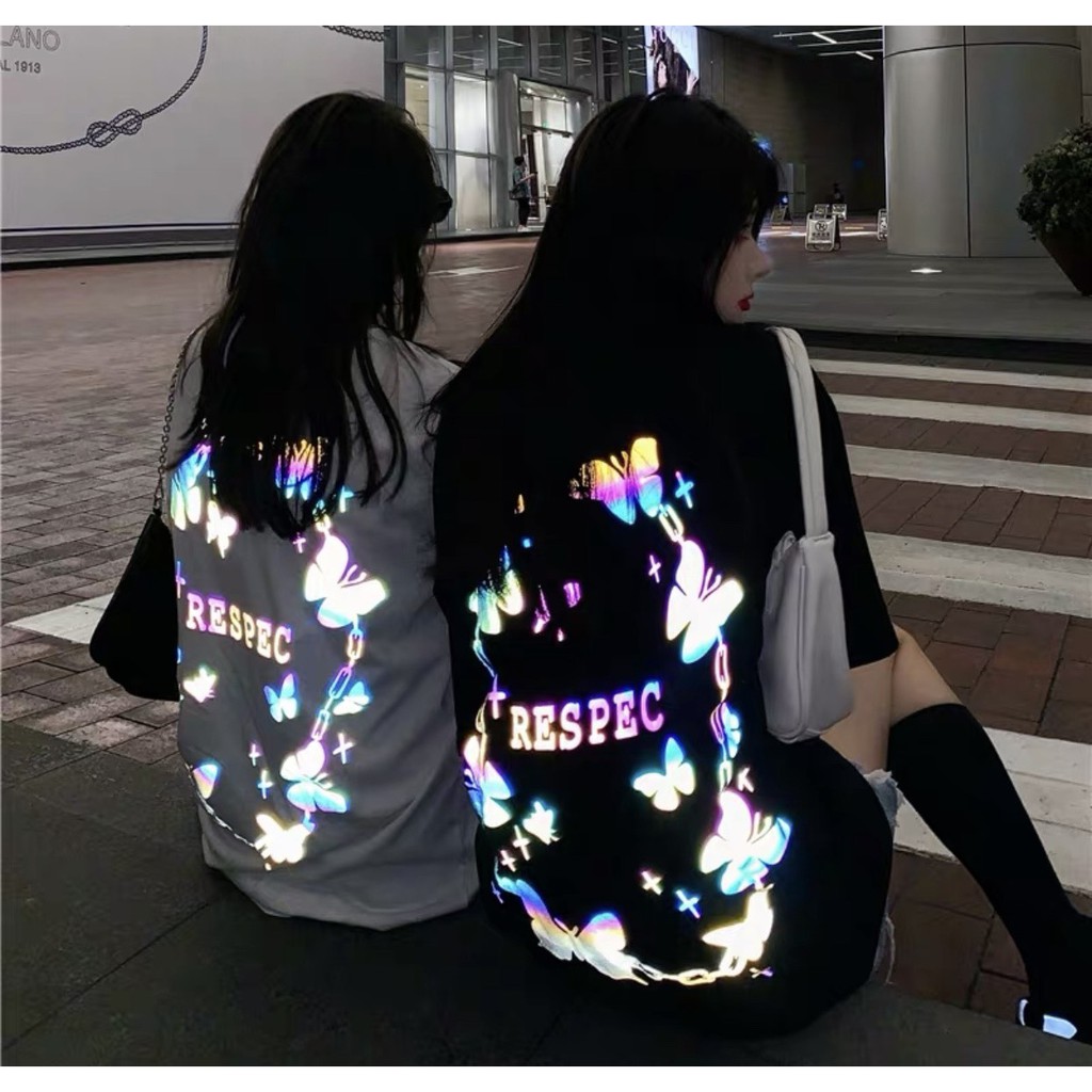 Áo Thun Xích Bướm  LOGO PHẢN QUANG Unisex (Chụp FLASH mới PHẢN QUANG)