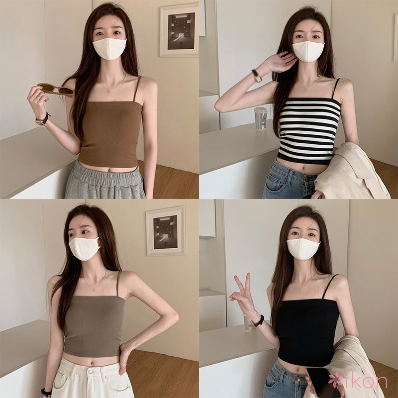 Áo Hai Dây Có Đệm Ngực Màu Sắc Đơn Giản Cho Nữ