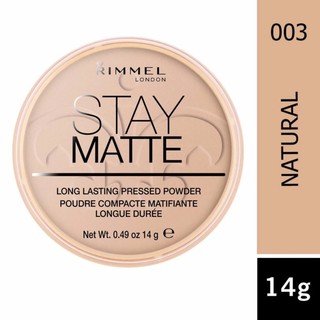 Phấn phủ kiềm dầu Rimmel London Stay Matte Long Lasting Pressed Powder #003 Transparent