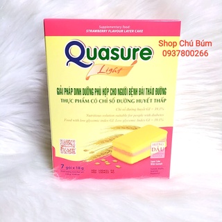 Bánh bông lan dâu Quasure Light - bánh ăn kiêng BIBICA - công thức đường isomalt cho người tiểu đường- Hộp 126g, 7 bánh