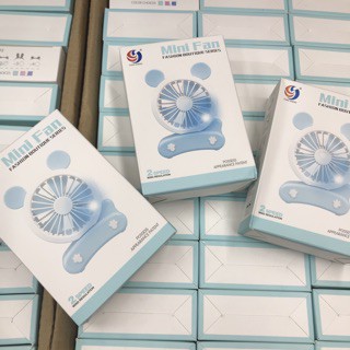 Quạt Mini Fan Chân Gập Cute Có Đèn
