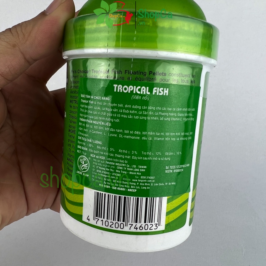 Thức ăn cá ông tiên, phượng hoàng, sặc gấm TROPICAL FISH Pro Choice - dạng Hạt Nổi, Cá dễ ăn, dễ hấp thu 75Gr