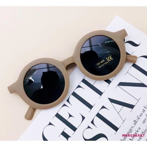 Kính râm tròn chống tia cực tím màu đen cổ điển cho trẻ em