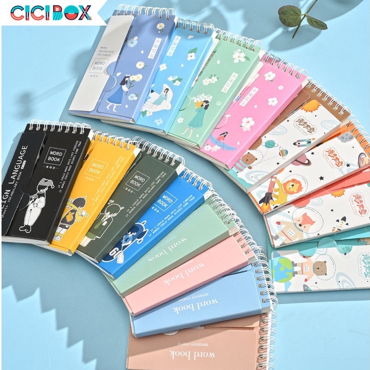 Sổ học từ vựng ngoại ngữ Sổ ghi nhớ, Sổ tay cute nhiều màu sắc xinh xắn CICIBOX
