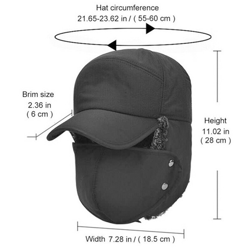 Mũ Phi Công Lót Len Cotton Chống Thấm Nước Giữ Ấm