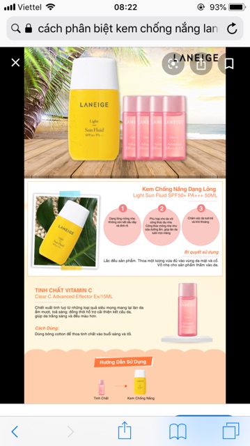 Kem Chống Nắng cho da dầu và da hỗn hợp Laneige Light Sun Fluid SPF50+ PA+++ (50ml)