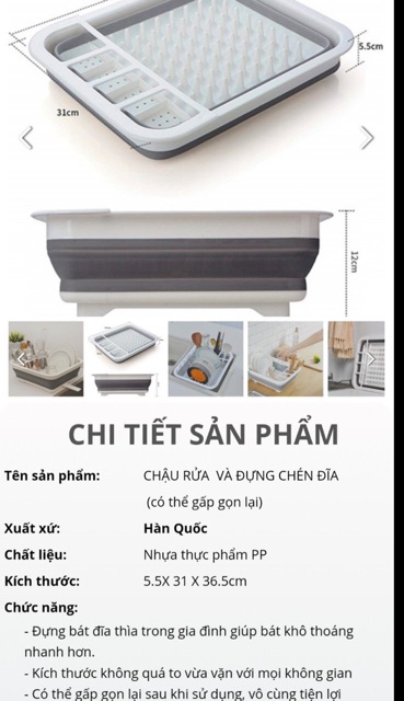 CHẬU ÚP BÁT GẤP GỌN ĐA NĂNG THÔNG MINH 2 IN 1