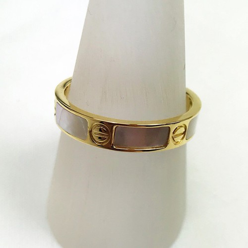 Nhẫn Nữ Đính Xà Cừ Titan Ko Đen TT 2863