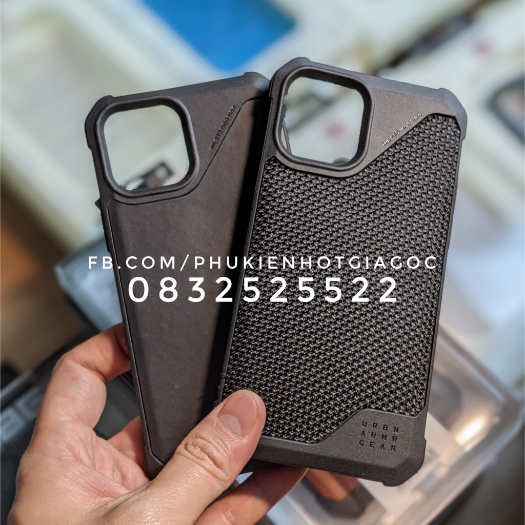 Ốp lưng dẻo TPU lưng da, kevlar  chống shock bảo vệ case UAG Metropolis LT IP 13 Pro max / 12 Pro / 12 / 12 Mini