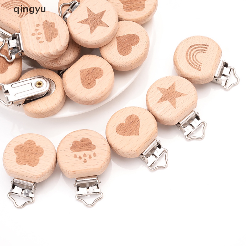 1 Dây Kẹp Núm Vú Giả Bằng Gỗ Sồi Cho Bé Sơ Sinh