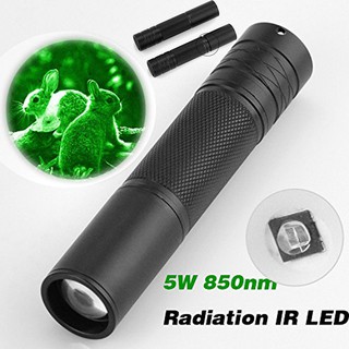 Đèn pin hồng ngoại LED 5W 850nm có thể thu phóng cho phạm vi nhìn ban đêm