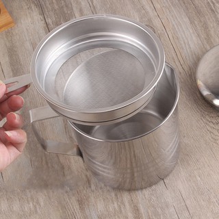 Hũ đựng dầu kèm lưới lọc chất liệu inox cao cấp có nắp đậy bảo quản, dễ sử dụng cho mọi nhà (Hàng loại 1 dày đẹp)