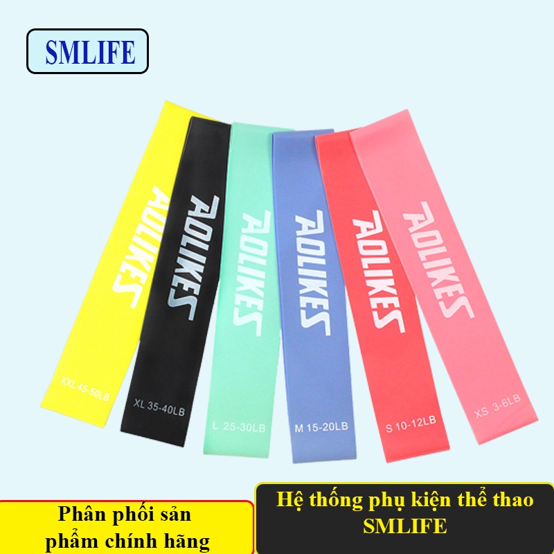 Dây kháng lực mini band Aolikes siêu bền, dây cao su kháng lực miniband Aolikes tập chân, mông (bộ 6