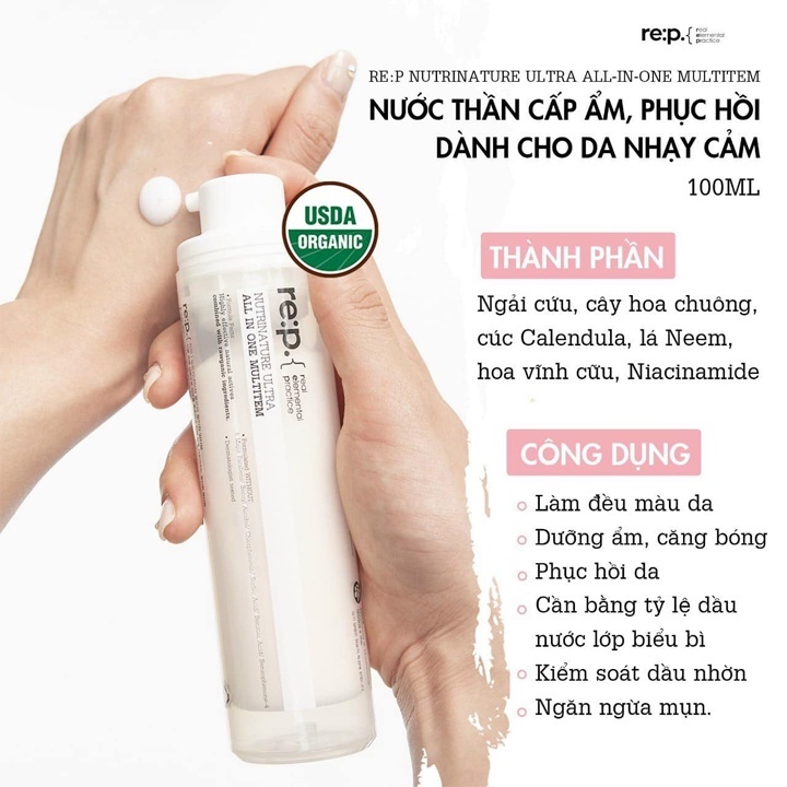 Nước Thần Se Khít Lỗ Chân Lông Và Phục Hồi Da Mụn Re:p Naturinature Refeshing Control Tonic 150ml