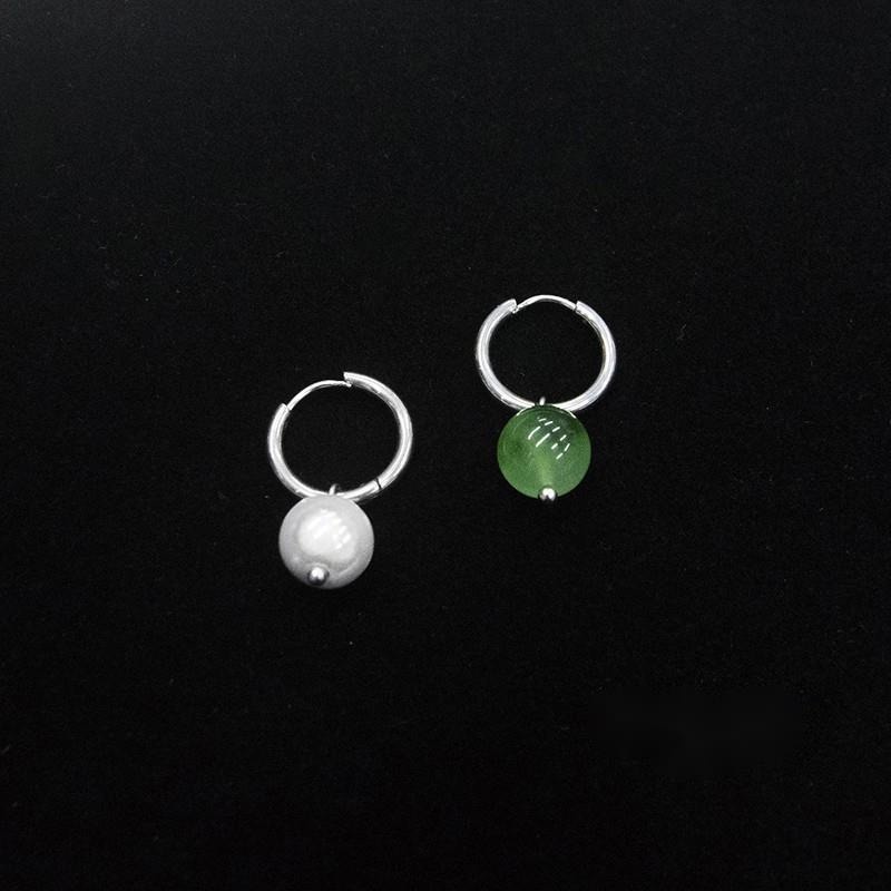 Khuyên Tai Đính Ngọc Trai Đơn Giản Cá Tính Phong Cách Âu Mỹ Cho Nam Và Nữ