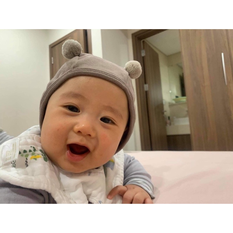 Mũ em bé sơ sinh cotton Peekaboo Hàn Quốc, hàng chính hãng các MẸ nha