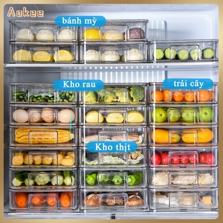 Aokee Khay tủ lạnh cao cấp tủ lạnh ngăn kéo xếp chồng hộp lưu trữ nhà bếp