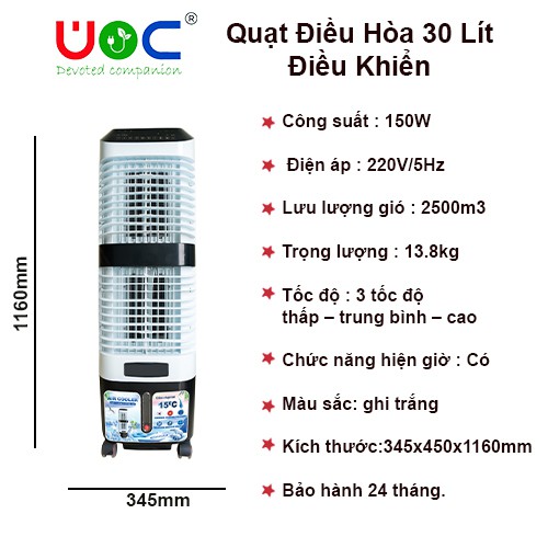 [Giảm giá 60% ✅ FREESHIP] Quạt điều hòa UOC chính hãng giá rẻ