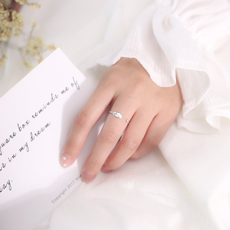 Nhẫn nữ bạc s925 Bảo Tín silver có thể điều chỉnh size Leaf Ring
