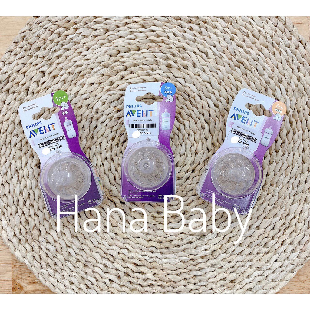 Núm ti silicone Philips Avent Natural cho bé (Vỉ 2 núm)