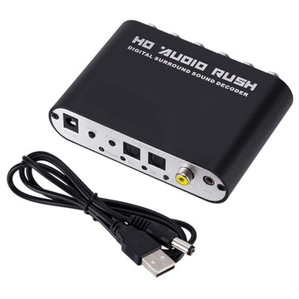 Bộ Thiết Bị Chuyển Đổi Âm Thanh Kỹ Thuật Số 1 Kênh RCA DTS AC3 AUX 3.5mm Sang 6RCA 5.1 DAC 5.1 HD AC3