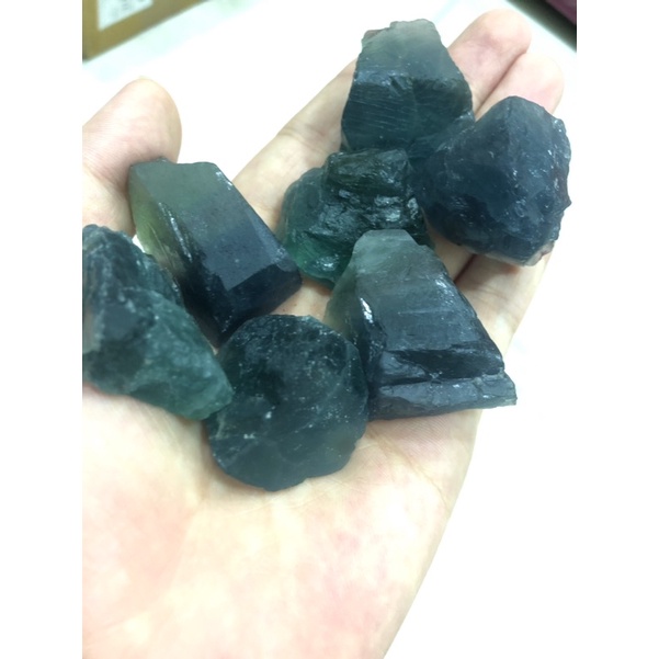 Đá thanh tẩy Blue Fluorite thô xanh lam xanh biển dùng cho handmade