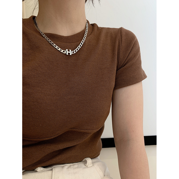 vòng cổ Mặt Chữ H Đơn Giản Phong Cách Âu Mỹ